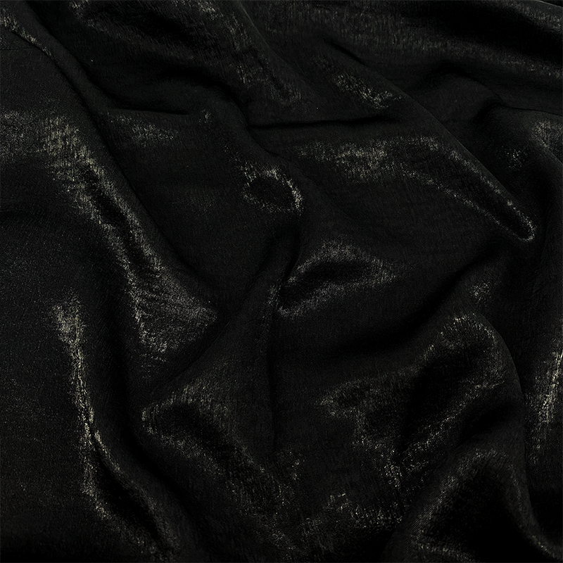Glam Midnight Black Velvet Satin Hijab