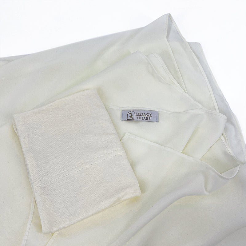 Cream - Top Quality Chiffon & Undercap Set