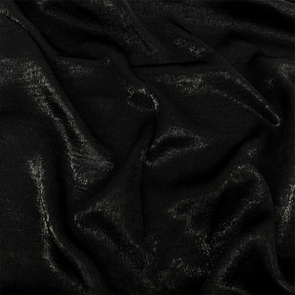 Glam Midnight Black Velvet Satin Hijab