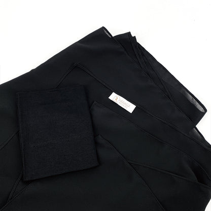 Black Top Quality Chiffon & Undercap Set