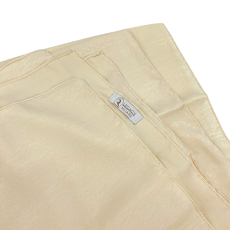 Glam Beige Velvet Hijab