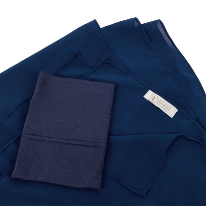 Navy Blue Top Quality Chiffon & Undercap Set