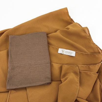 Honey Brown Top Quality Chiffon & Undercap Set