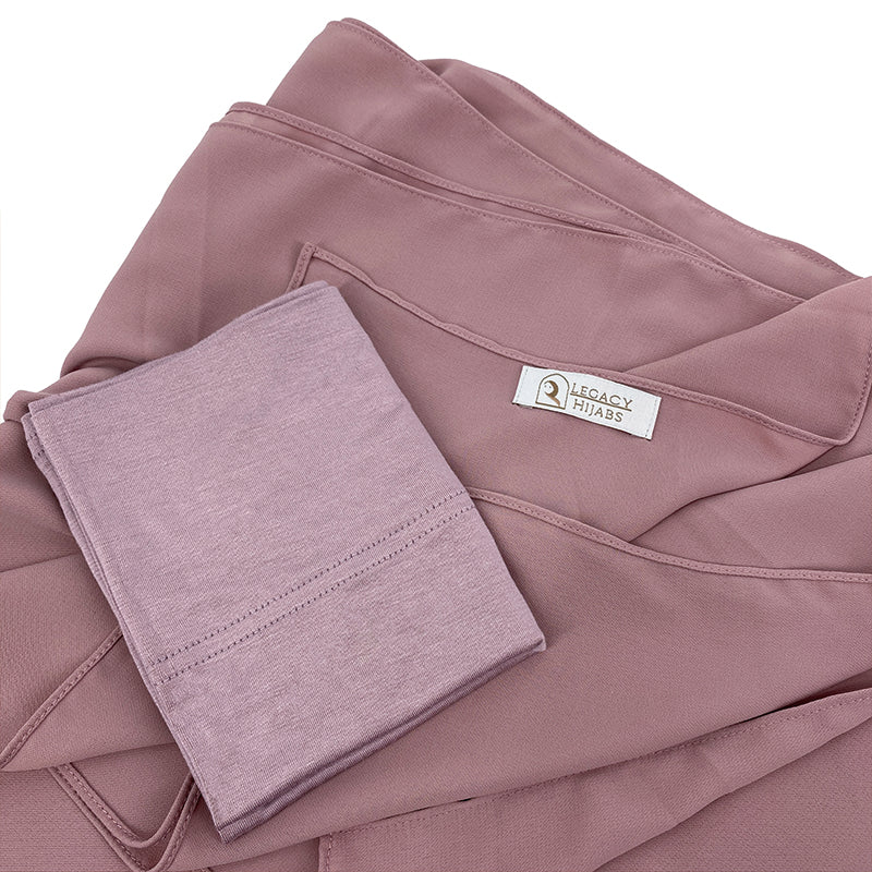 Pink Rose Quality Chiffon & Undercap Set
