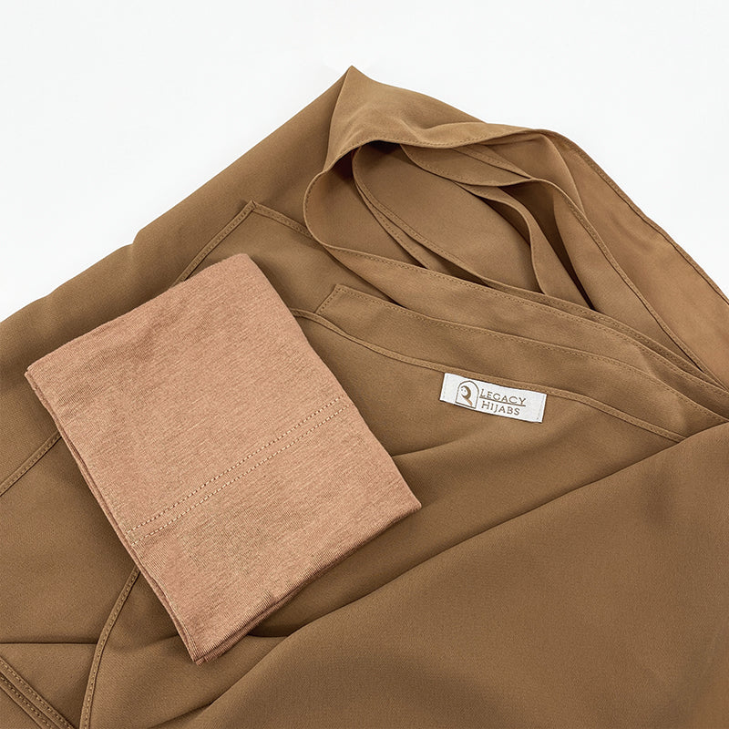 Mocha Top Quality Chiffon & Undercap Set