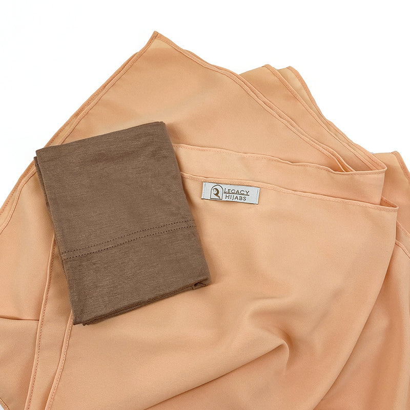 Camel Top Quality Chiffon & Undercap Set