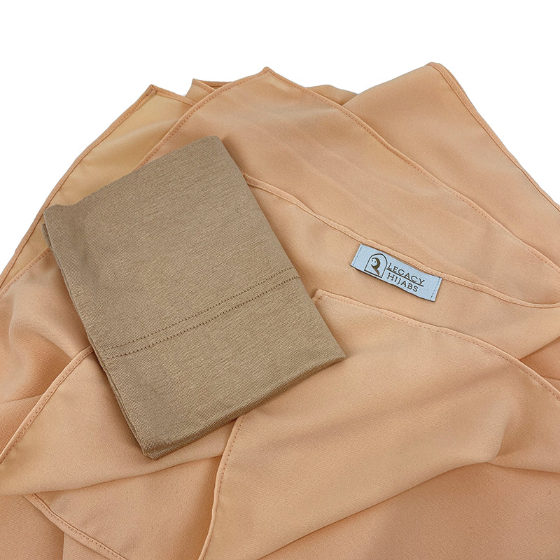 Latte Top Quality Chiffon & Undercap Set