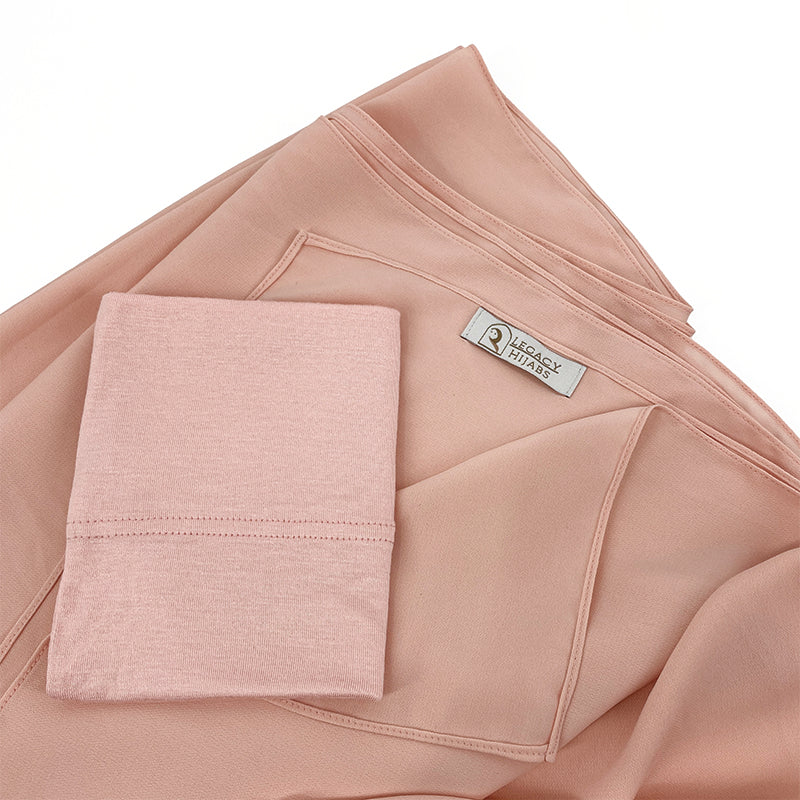 Blush Pink Top Quality Chiffon & Undercap Set