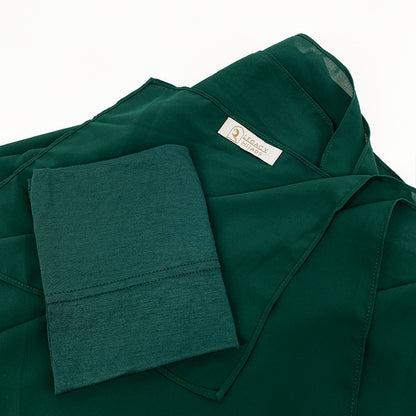 Forrest Green Top Quality Chiffon & Undercap Set