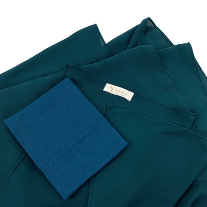 Dark Teal Top Quality Chiffon & Undercap Set
