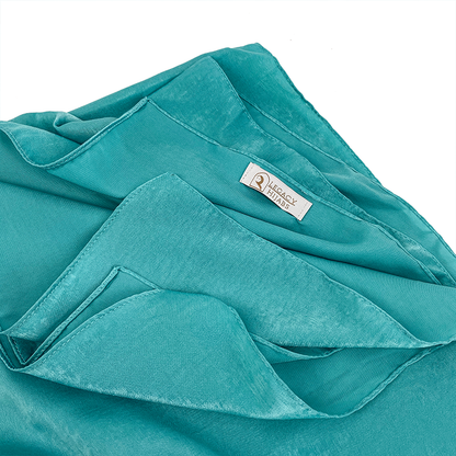 Glam Turquoise Velvet Satin Hijab