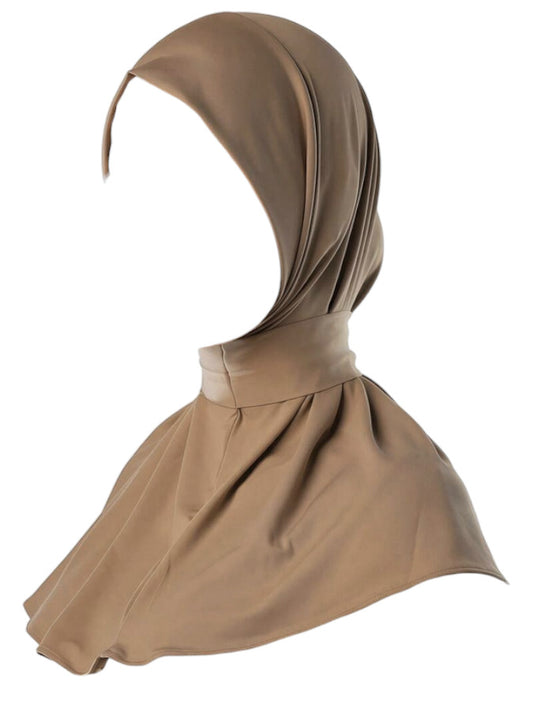 Mocha Instant Jersey Hijab w/Clip
