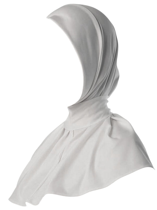 White Instant Jersey Hijab w/Clip